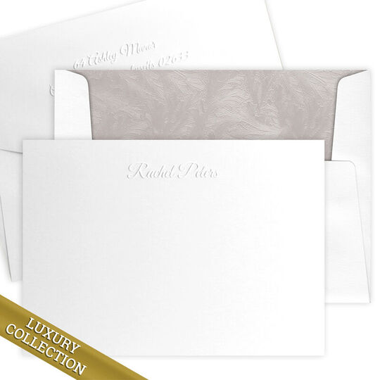 Luxury Rachel Flat Note Card Collection - Embossed
